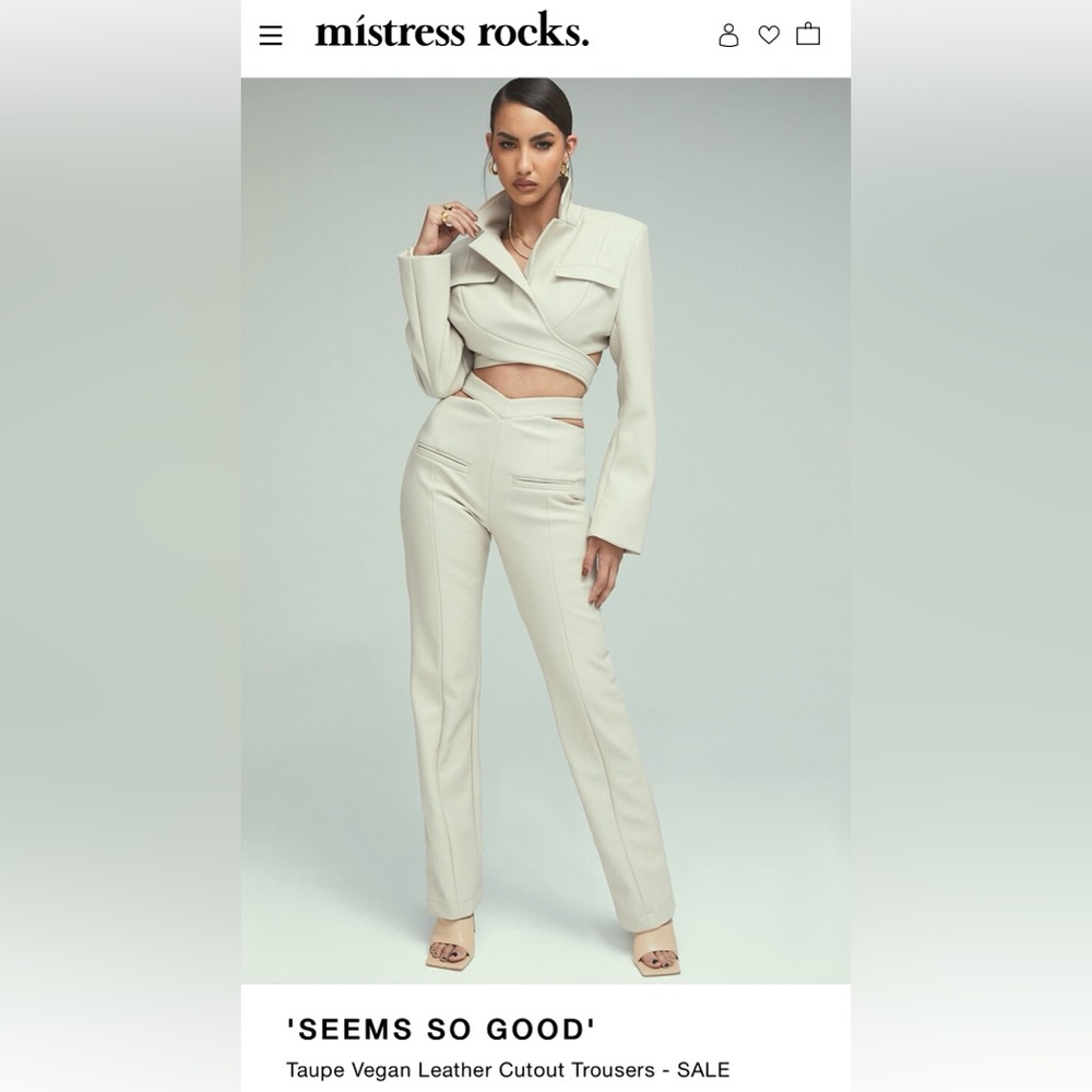 Mistress Rocks “Seems So Good” trousers and jacket . New, see back of pants ink.